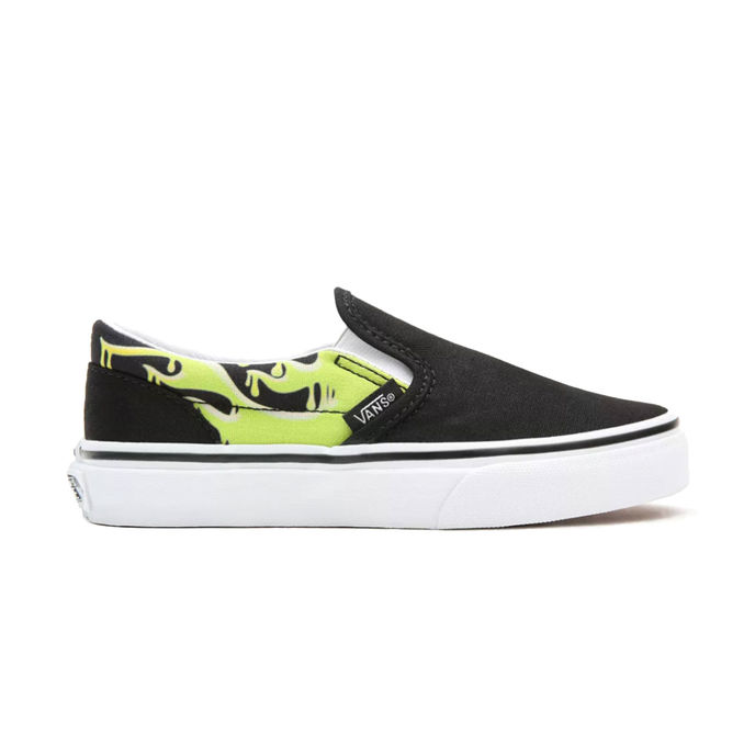 SLIP ON SLIME FLAME CLASSIC CANVAS Kid Black True white