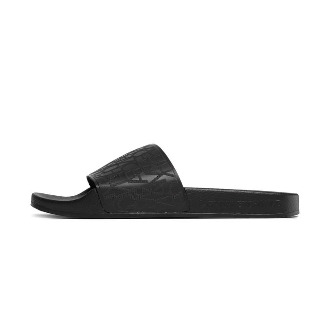 ARMANI EXCHANGE SLIPPERS ALLOVER SAFFI Man Black | Mascheroni Store