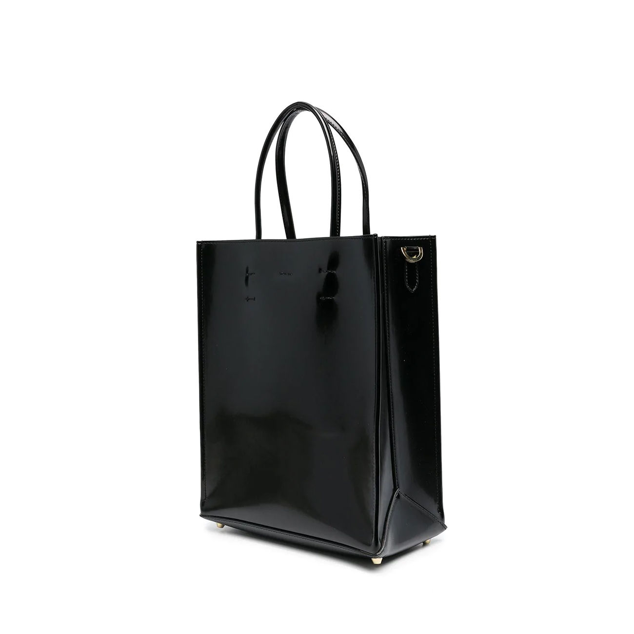 N°21 SMALL FAUX LEATHER SHOPPING BAG WITH LOGO Woman Black