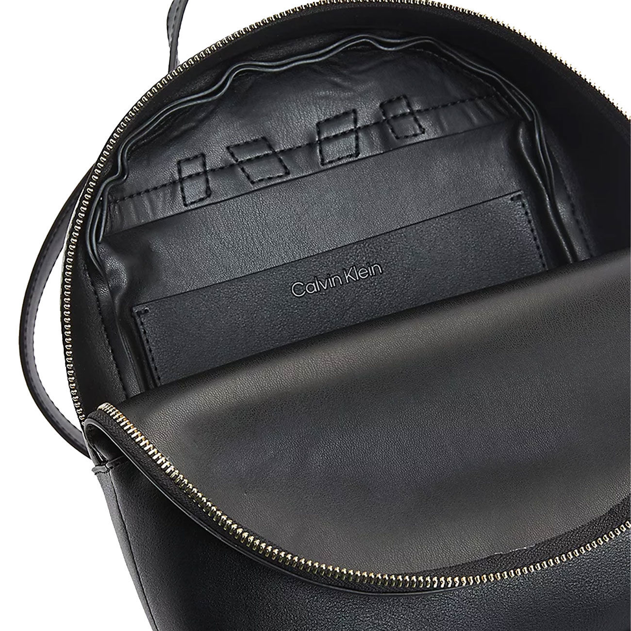 CALVIN KLEIN SMALL ROUND ECO-LEATHER BACKPACK Woman Black | Mascheroni Store
