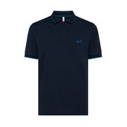 SMALL STRIPE ON COLLAR POLO SHIRT Man Navy Blue SMALL STRIPE ON COLLAR POLO SHIRT Man Navy Blue