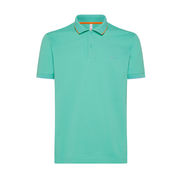 SMALL STRIPE ON COLLAR POLO SHIRT Man Teal SMALL STRIPE ON COLLAR POLO SHIRT Man Teal