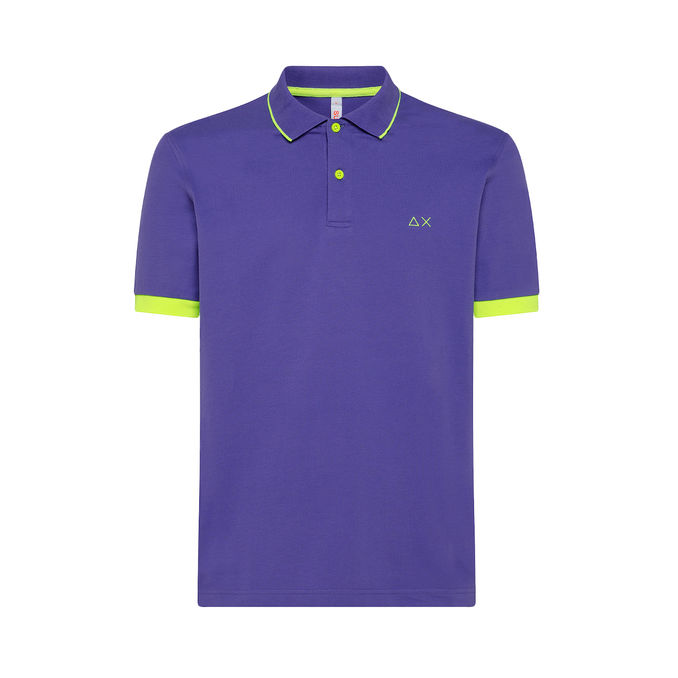 SMALL STRIPES FLUO POLO SHIRT Man Raspberry