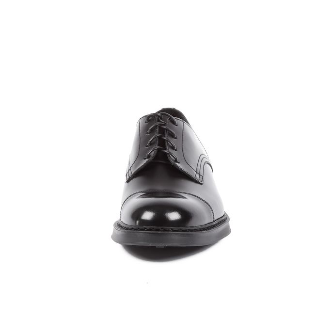 SMOOTH LEATHER LACED SHOES WITH THE TOE Man Black