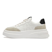 SNEAKER IMPULS WHITE LEATHER Woman Calf Suede Shell/Wht/Blk SNEAKER IMPULS WHITE LEATHER Woman Calf Suede Shell/Wht/Blk