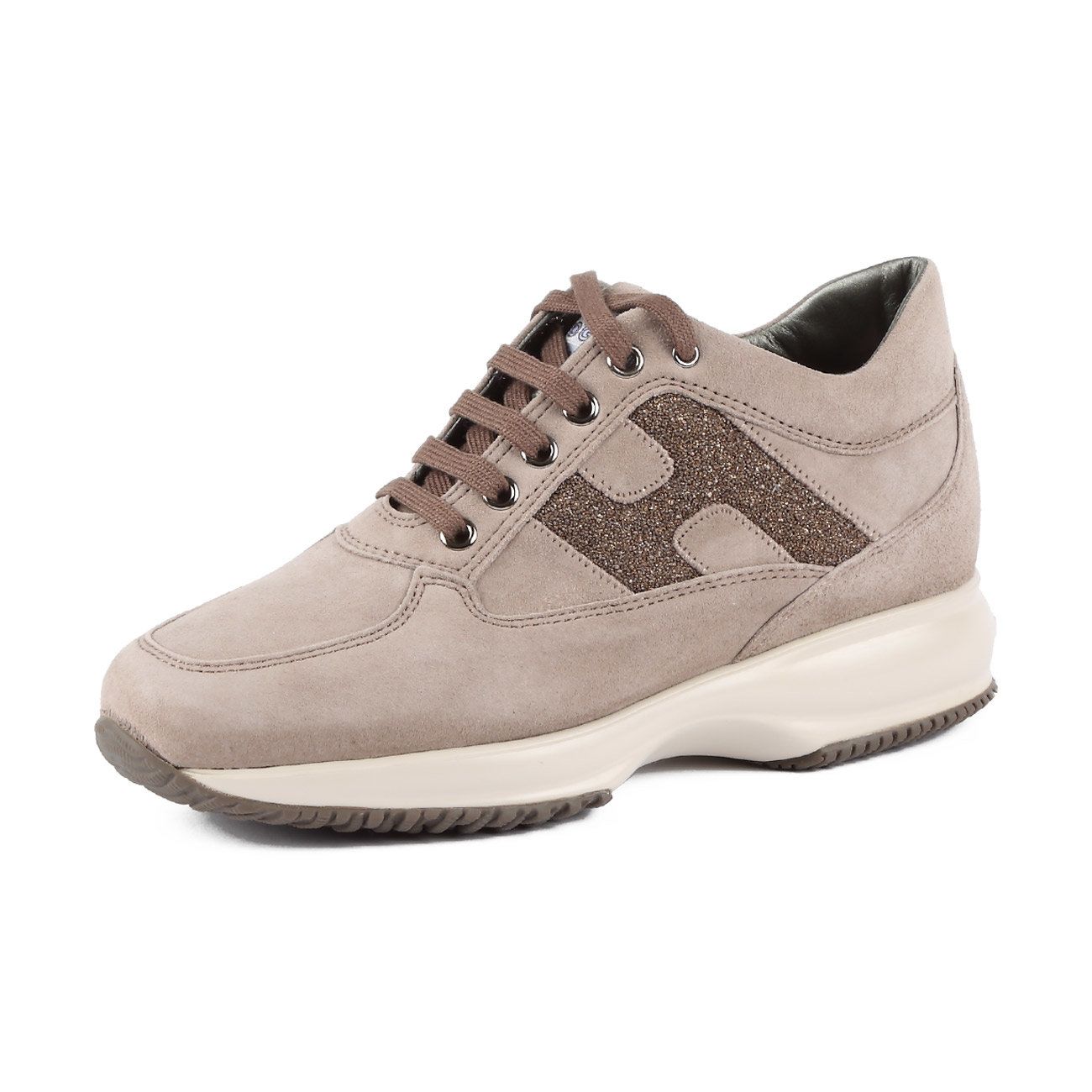 HOGAN SNEAKER INTERACTIVE GLITTER Woman Beige | Moda