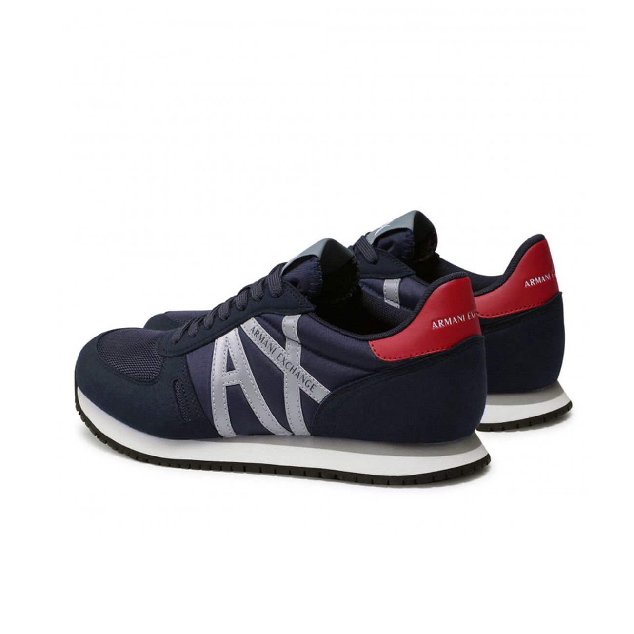 ARMANI EXCHANGE SNEAKER WITH APPLIED LOGO IN FAUX LEATHER Man Navy 