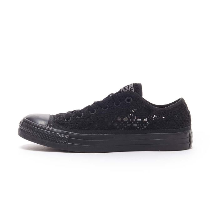 black crochet converse