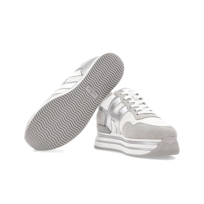 SNEAKERS H483 PLATFORM Woman Gray Silver White