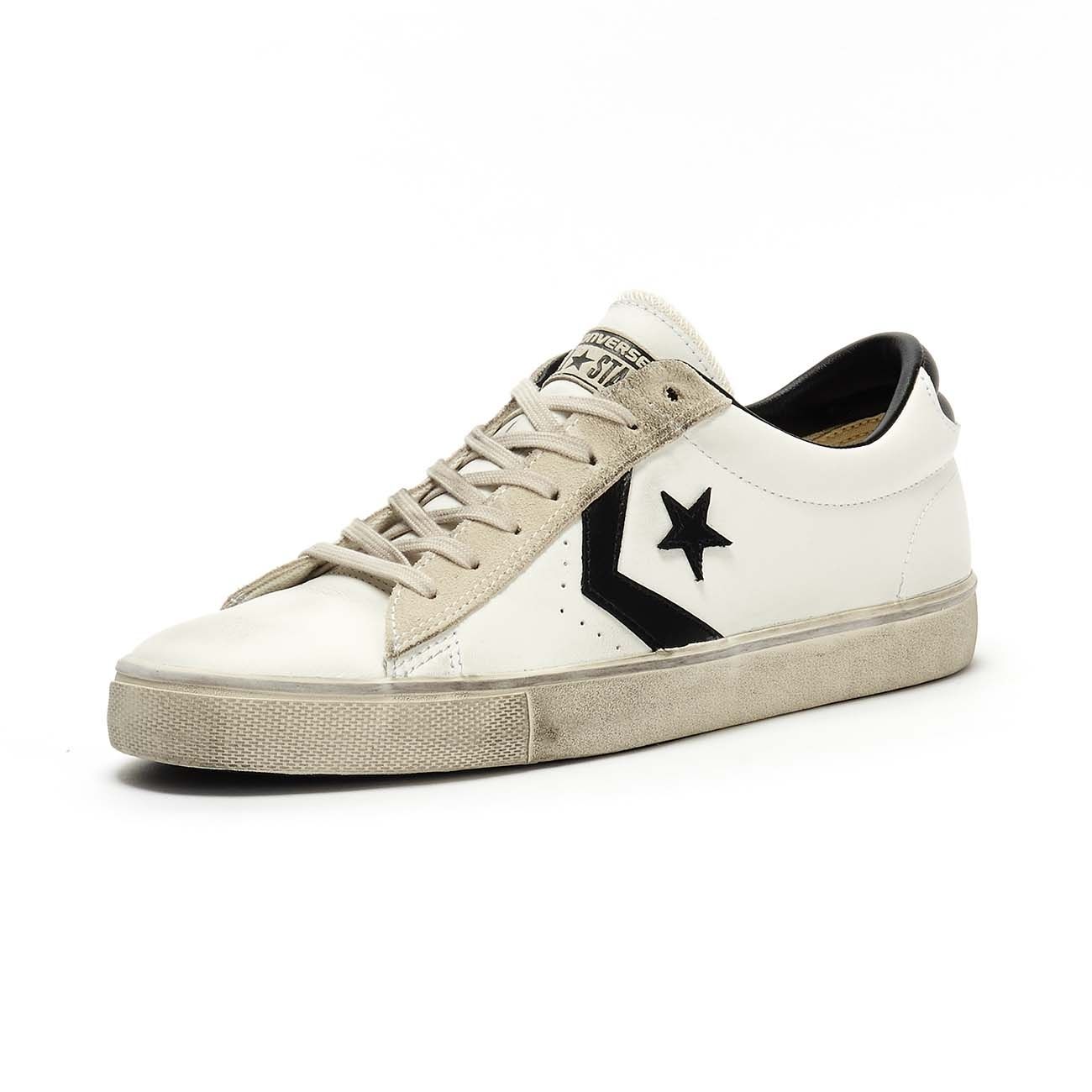CONVERSE SNEAKERS PRO LEATHER VULC DISTRESSED OX Men White ... خصل شعر رمادي