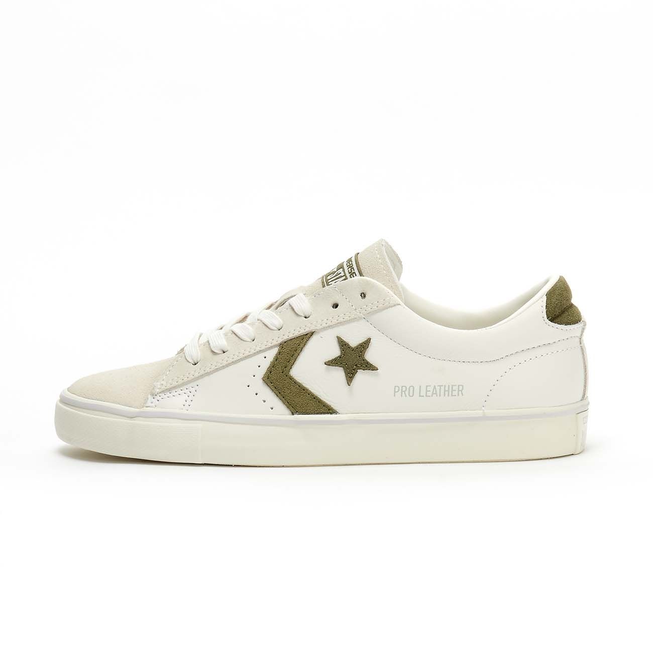 CONVERSE SNEAKERS PRO LEATHER VULC OX Men White medium olive ... عرش قيم اوف ثرونز