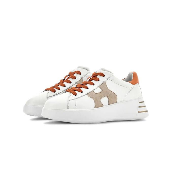 SNEAKERS REBEL H564 Woman White Orange
