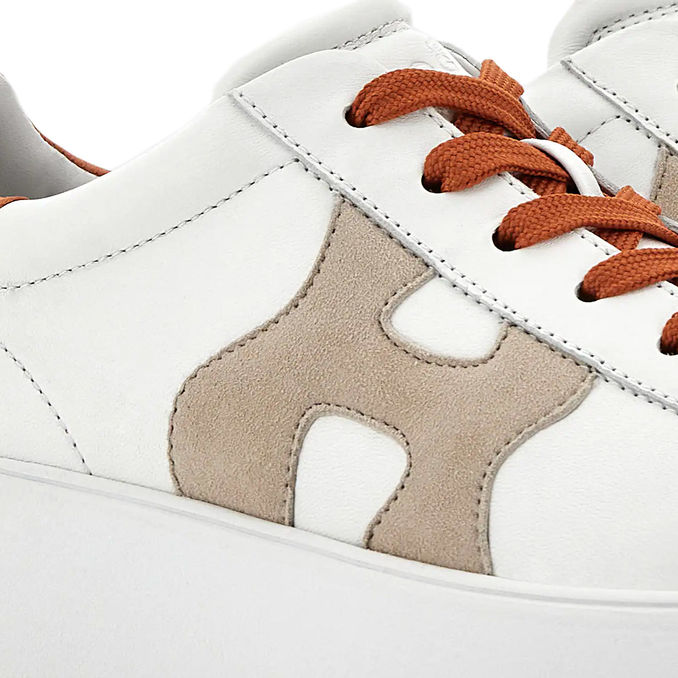 SNEAKERS REBEL H564 Woman White Orange