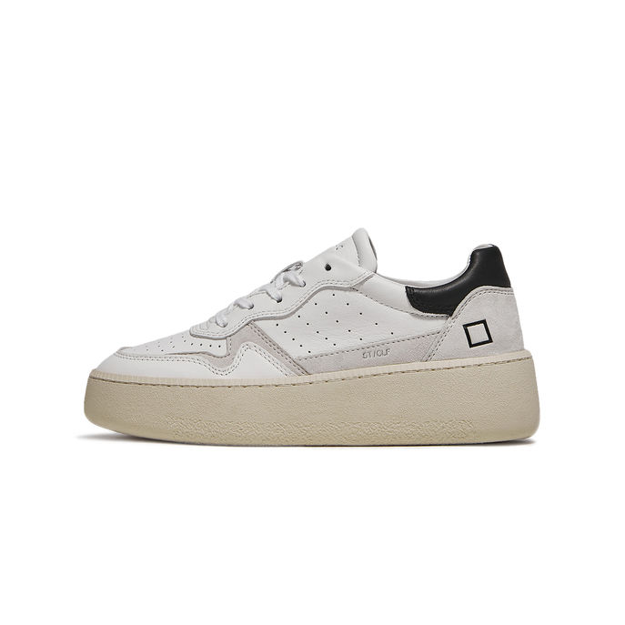 D.A.T.E. SNEAKERS STEP CALF Woman White Black | Mascheroni Store