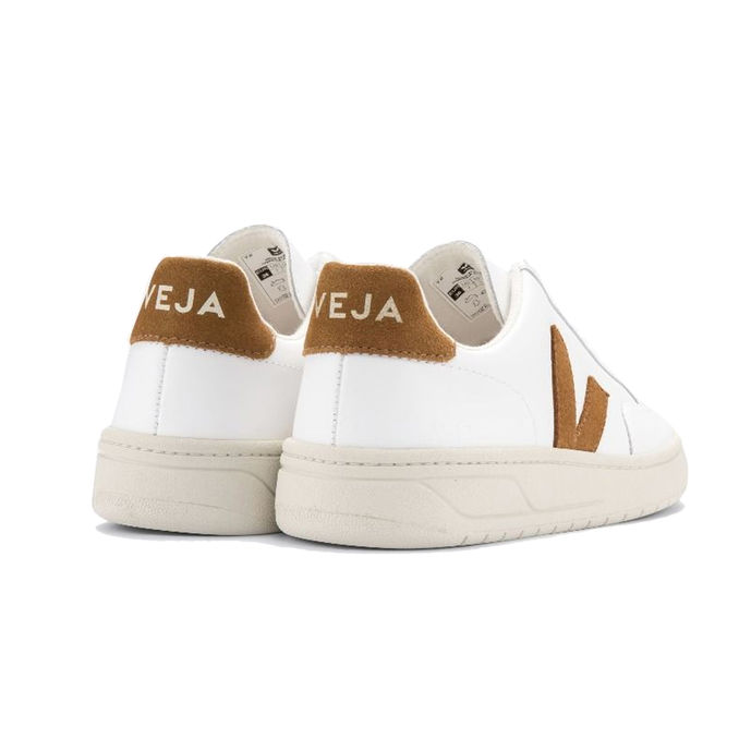 SNEAKERS V-10 LEATHER Man Extra White Camel