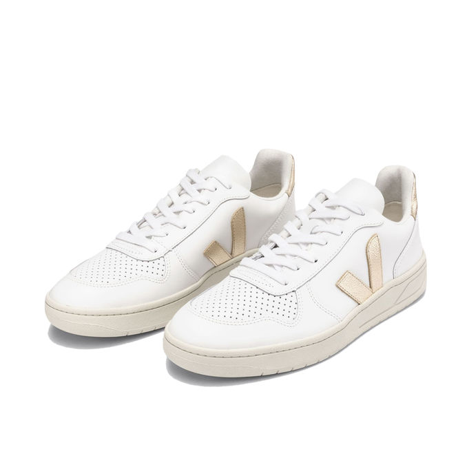 SNEAKERS V-10 LEATHER Woman Extra White Platine