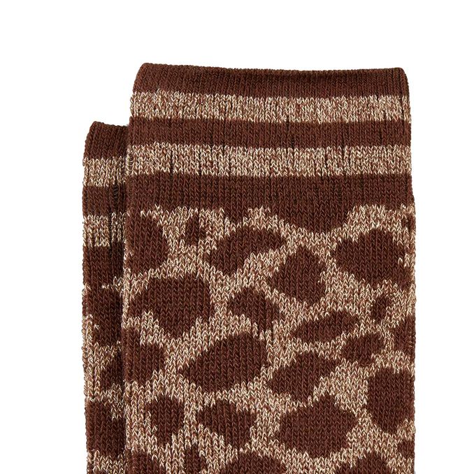 SOCKS DEMI MOTIVO ANIMALIER Woman Dark Beige