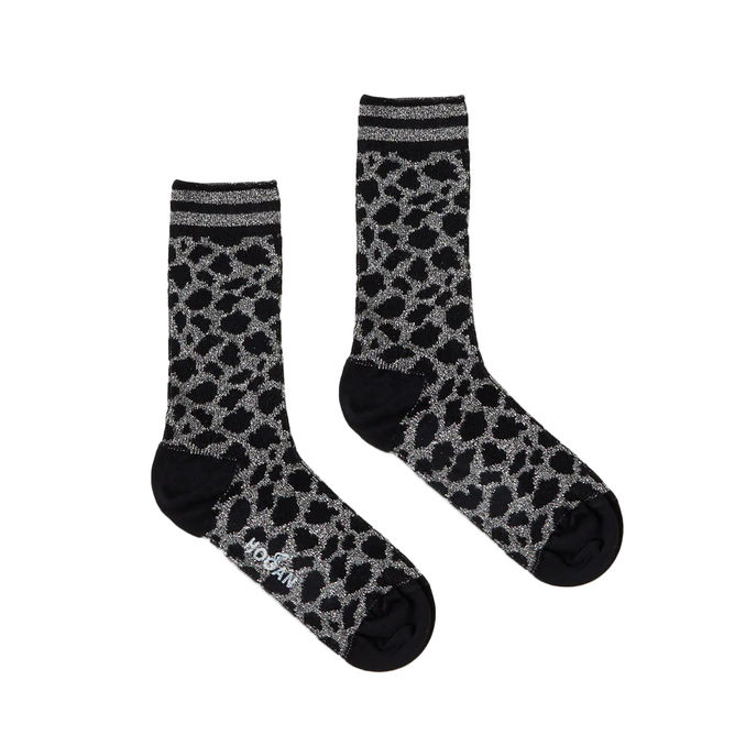 SOCKS DEMI MOTIVO ANIMALIER Woman Grey Medium