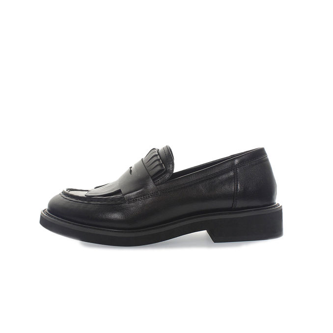 SOFT MOCCASINS WITH FRINGE Women Black