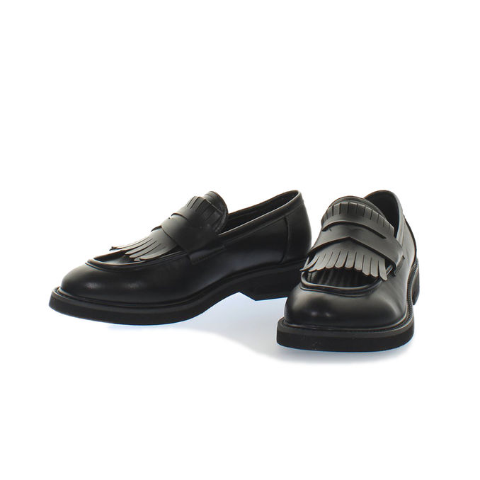 SOFT MOCCASINS WITH FRINGE Women Black