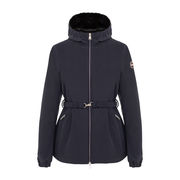SOFTSHELL JACKET WITH HOOD AND BELT Woman Navy SOFTSHELL JACKET WITH HOOD AND BELT Woman Navy
