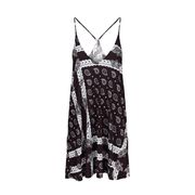 SPAGHETTI DRESS WITH BANDA PRINT Woman Bandana Black White SPAGHETTI DRESS WITH BANDA PRINT Woman Bandana Black White