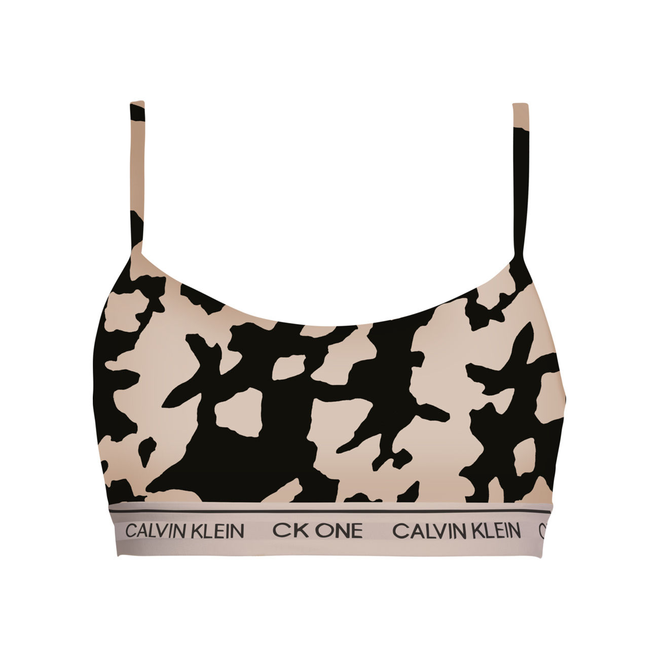 CALVIN KLEIN UNDERWEAR SPOTTED BRALETTE WITH LOGO BAND Woman Charming Khaki  | Mascheroni Store