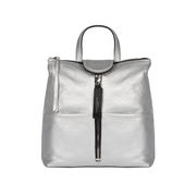 SQUARED BACKPACK GIADA LAME' AND DOUBLE POCKET Woman Silver SQUARED BACKPACK GIADA LAME' AND DOUBLE POCKET Woman Silver