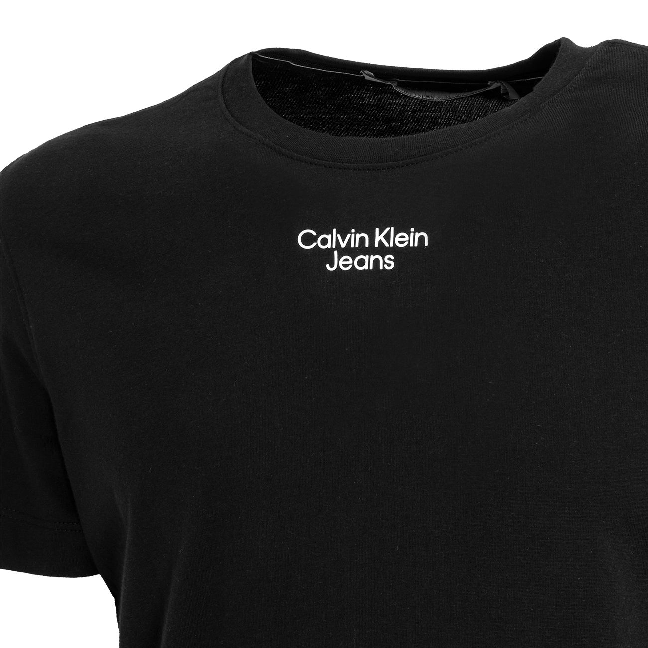 CALVIN KLEIN JEANS STACKED LOGO T-SHIRT Man Beh Black | Mascheroni Store