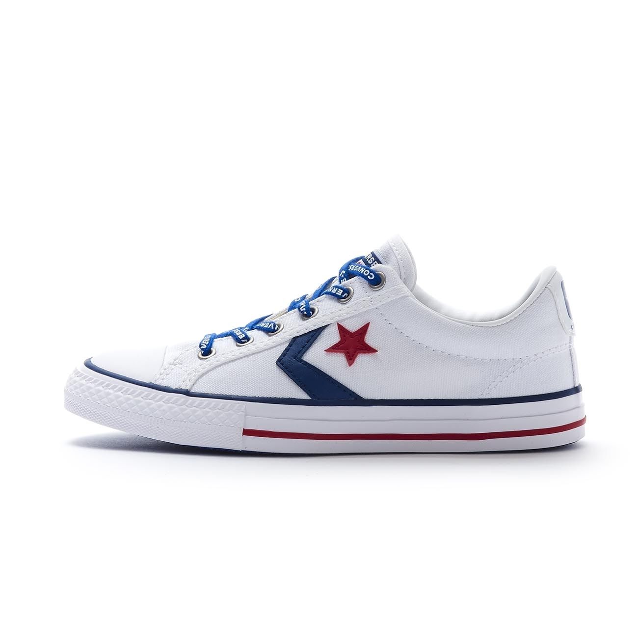 CONVERSE SNEAKERS STAR PLAYER EV OX Kid White navy gym red Mascheroni Sportswear