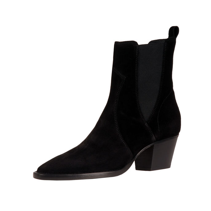 STIVALETTI TEXANI VELOUR Donna Nero