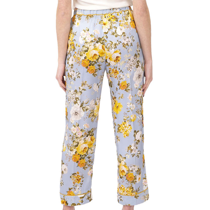 STRAIGHT TROUSERS FLOWER PATTERN Woman Polynesia