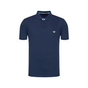 STRETCH PIQUET POLO SHIRT WITH EAGLE EMBROIDERY Man Blue Navy STRETCH PIQUET POLO SHIRT WITH EAGLE EMBROIDERY Man Blue Navy