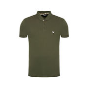 STRETCH PIQUET POLO SHIRT WITH EAGLE EMBROIDERY Man Military STRETCH PIQUET POLO SHIRT WITH EAGLE EMBROIDERY Man Military