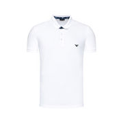 STRETCH PIQUET POLO SHIRT WITH EAGLE EMBROIDERY Man White STRETCH PIQUET POLO SHIRT WITH EAGLE EMBROIDERY Man White
