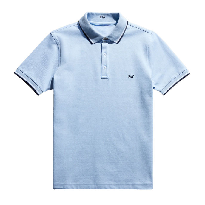 STRETCH POLO DB COLLAR Man Blue