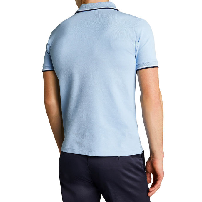 STRETCH POLO DB COLLAR Man Blue