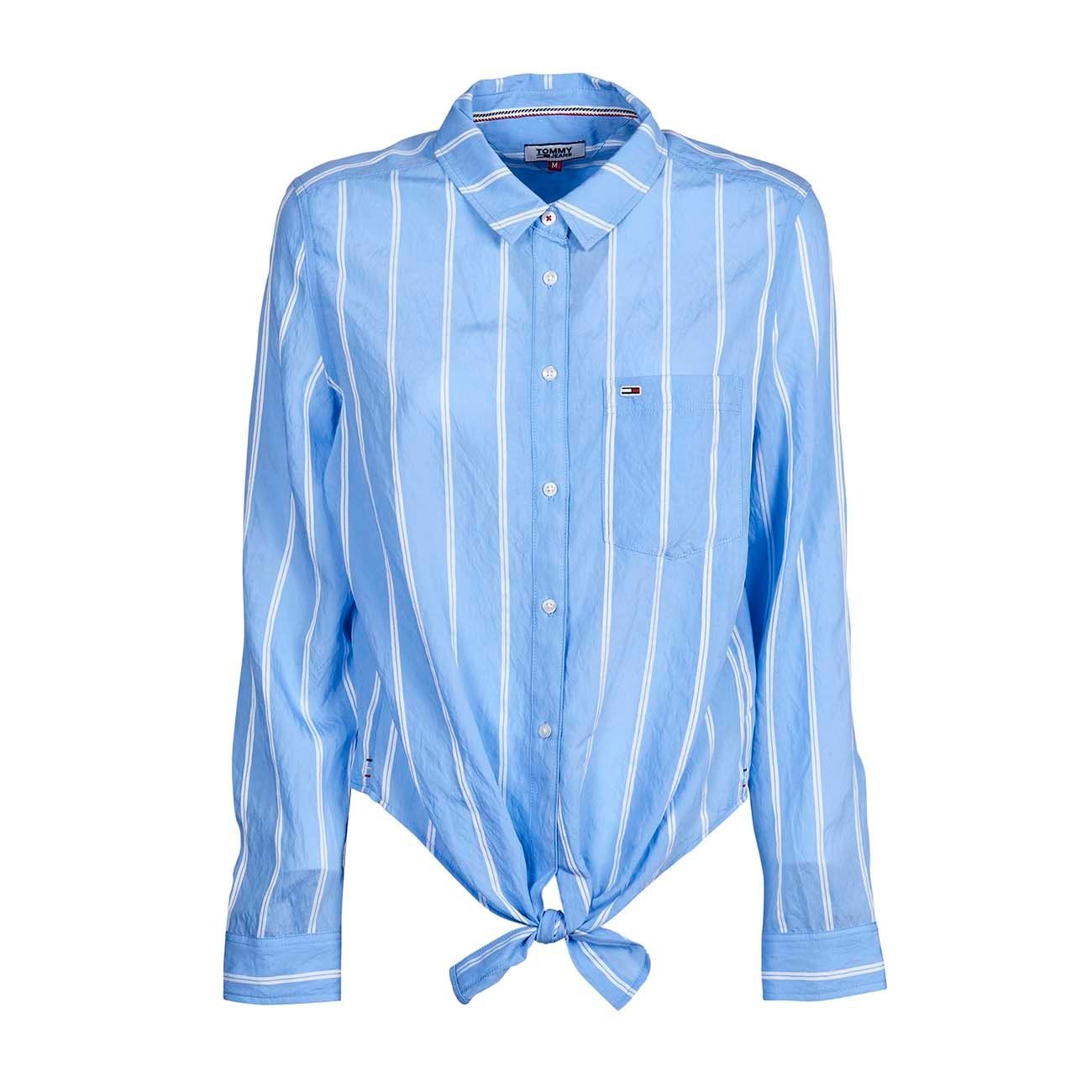 tommy hilfiger blue and white striped shirt