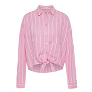 STRIPED LINEN SHIRT WITH BOW Woman Tou Pink Daisy STRIPED LINEN SHIRT WITH BOW Woman Tou Pink Daisy