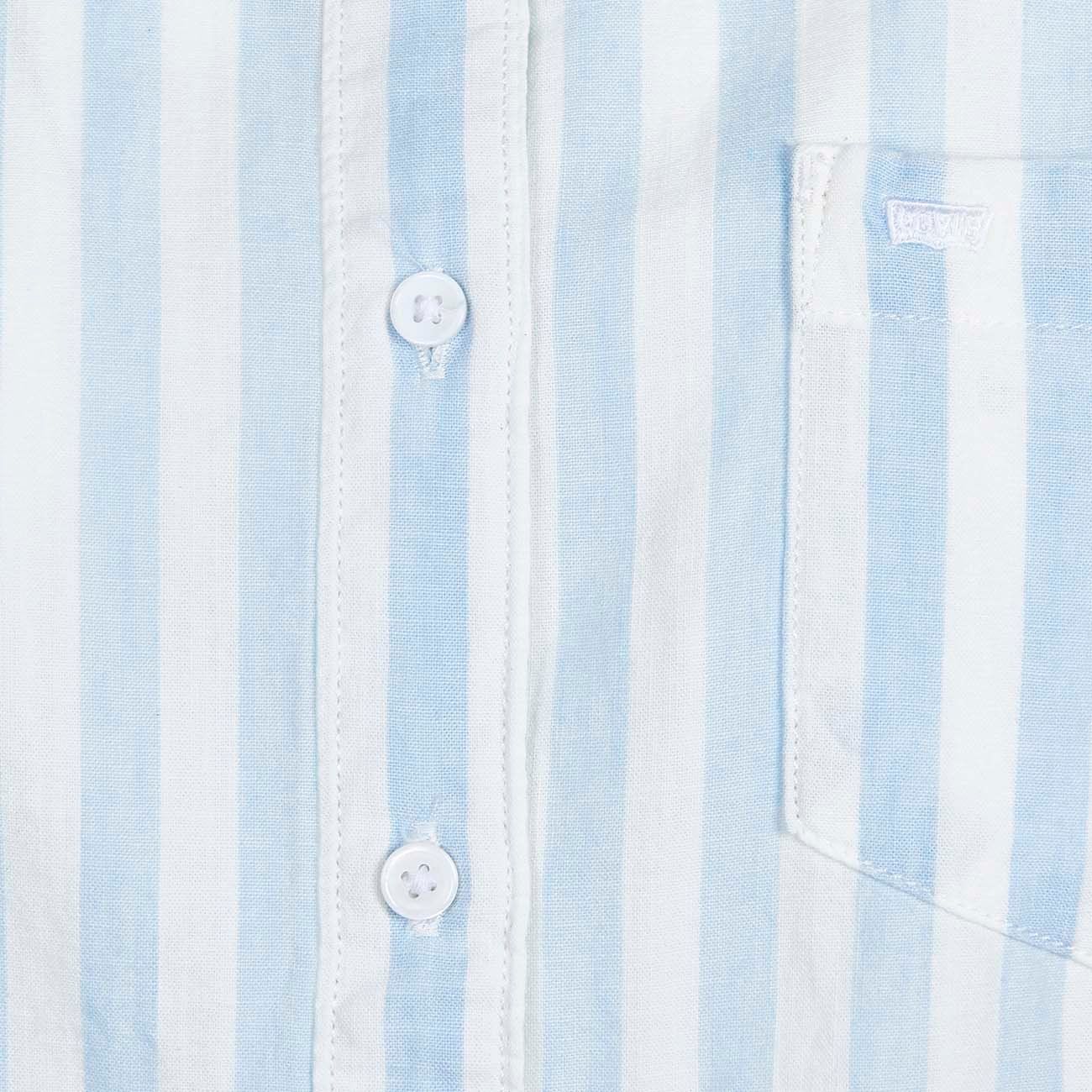 LEVIS STRIPED SHIRT BOYFRIEND FIT ANNETTE Woman Powder blue Cream |  Mascheroni Sportswear