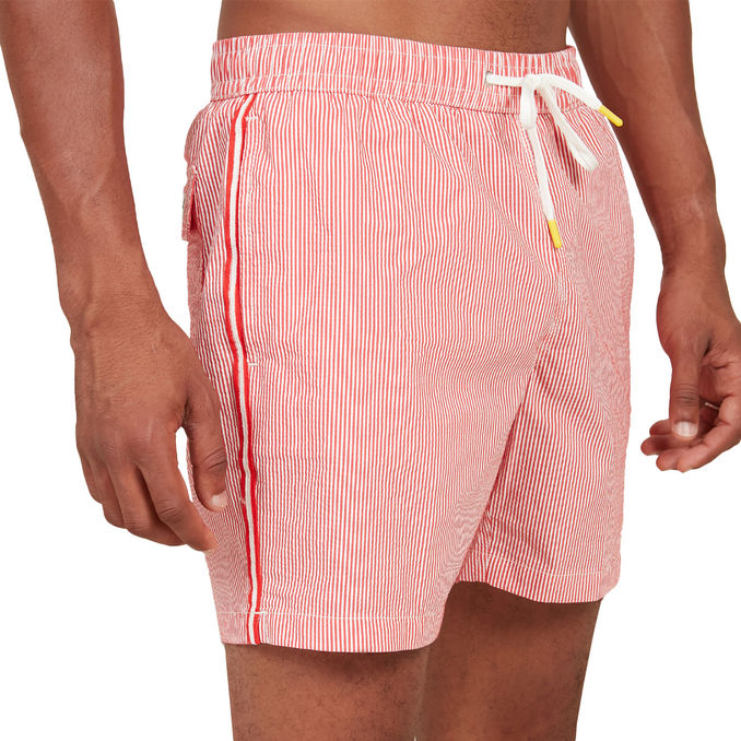 STRIPED SWIMMING BOXER Man Red White