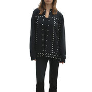 STUDDED SWEATSHIRT BOMBER STUDDED SWEATSHIRT BOMBER