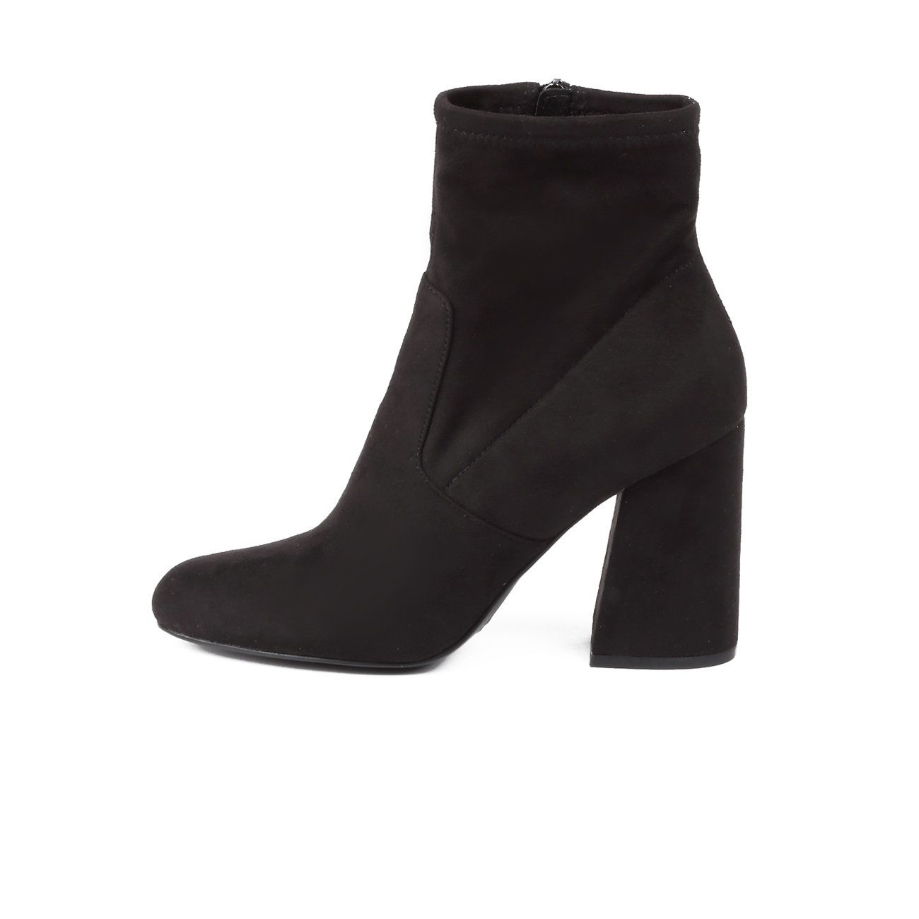 STEVE MADDEN SUEDE ANKLE BOOTS FLARED HEEL Woman Black | Mascheroni Store