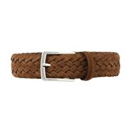 SUEDE BRAIDED BELT Man Coffee Brown  SUEDE BRAIDED BELT Man Coffee Brown