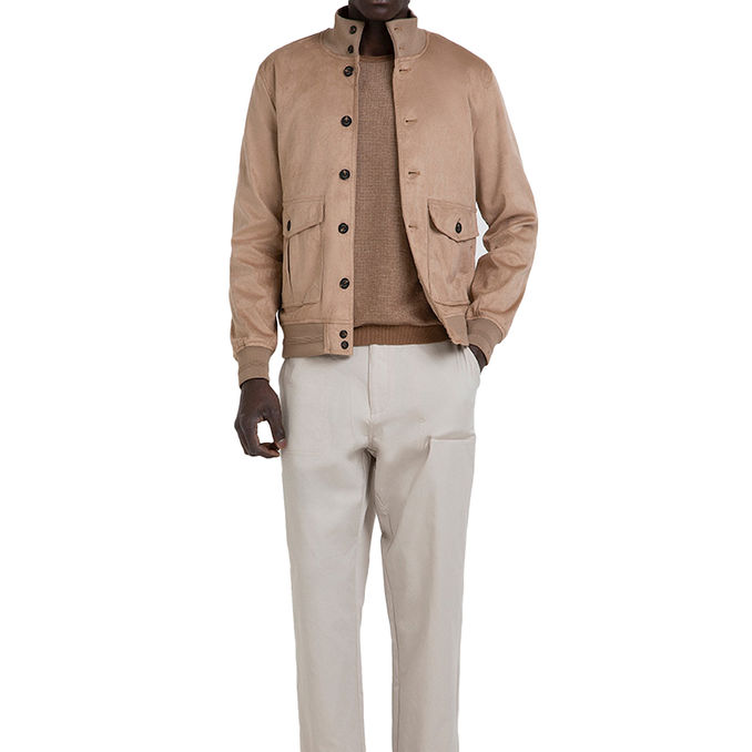 SUEDE EFFECT TURTLENECK JACKET Men Rope