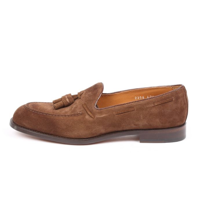 DOUCAL'S SUEDE LOAFER WITH TASSELS Man Tobacco Malt | Mascheroni Moda