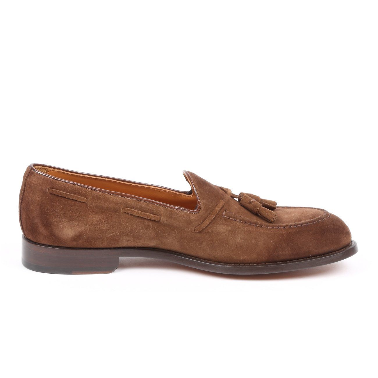 DOUCAL'S SUEDE LOAFER WITH TASSELS Man Tobacco Malt | Mascheroni Moda