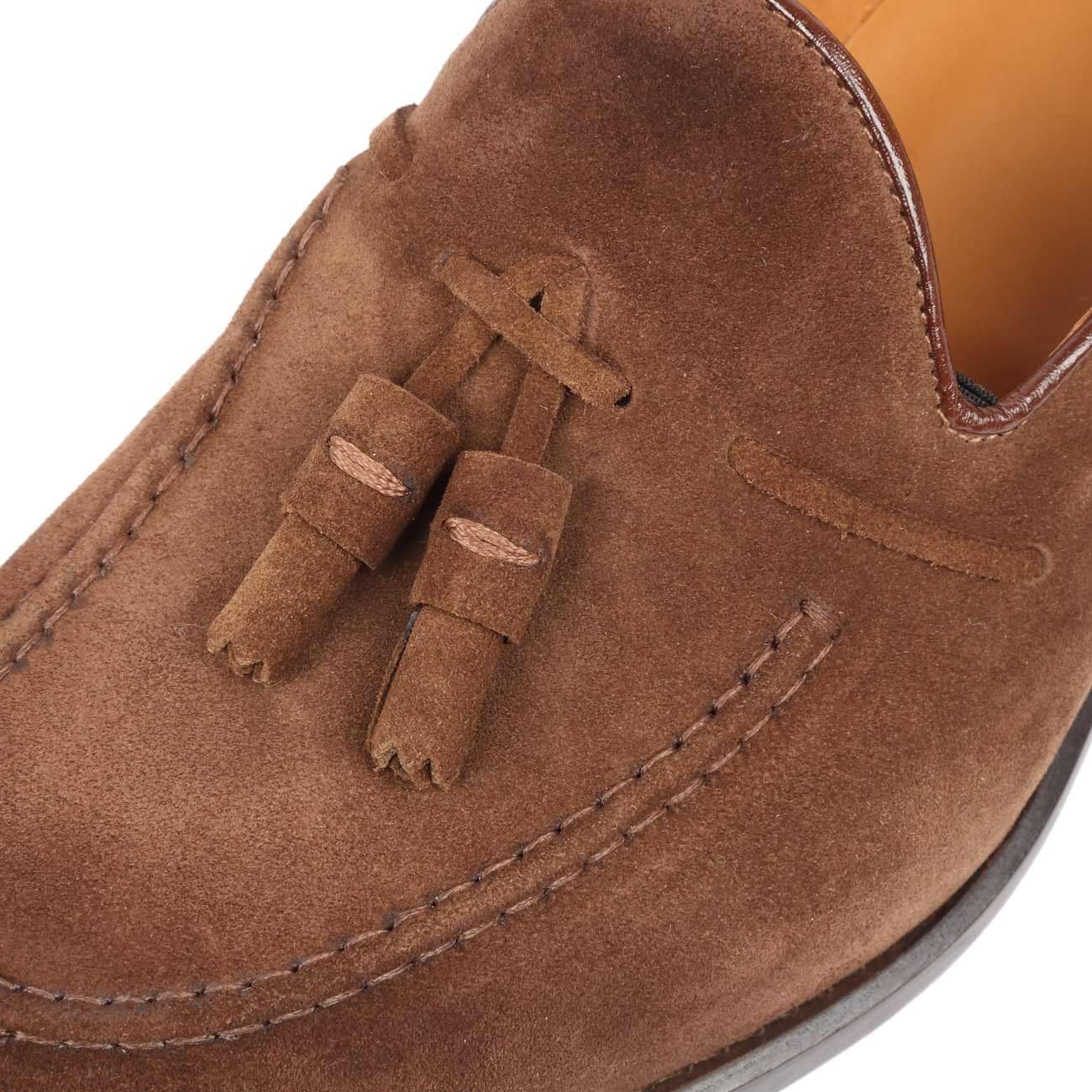 DOUCAL'S SUEDE LOAFER WITH TASSELS Man Tobacco Malt | Mascheroni Moda