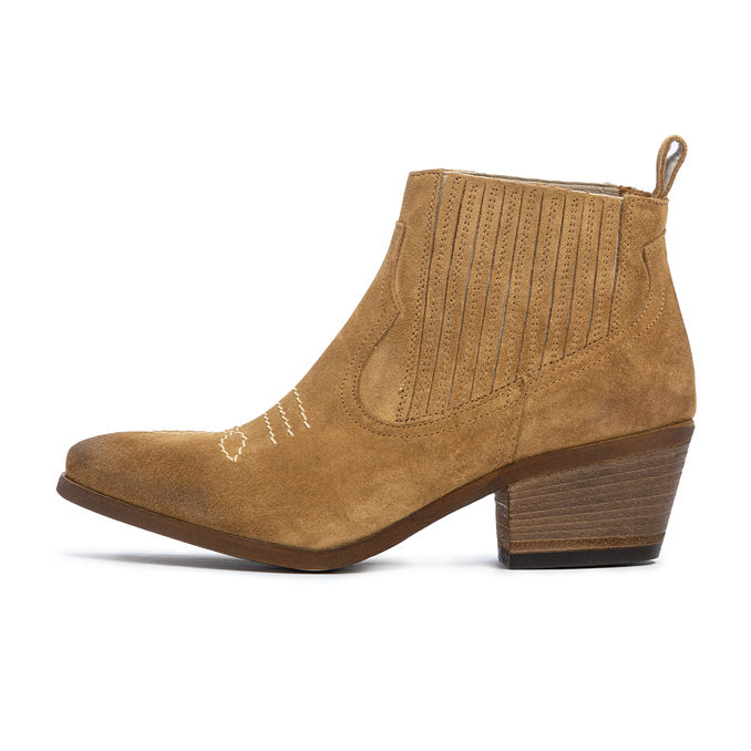 SUEDE TEXAN WITH HEEL Woman Cola