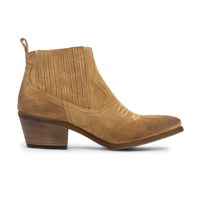 SUEDE TEXAN WITH HEEL Woman Cola